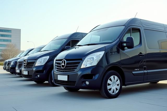 きれいに整備されたフリート車両が並んでいる様子